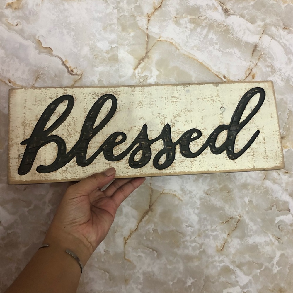 Rustic Farmhouse “Blessed” Sign